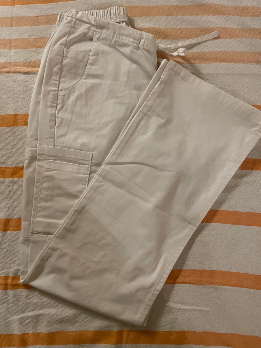 Butter-soft White Cargo Scrub Pants